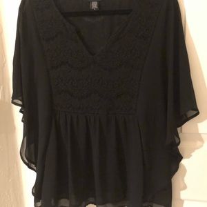 Torrid 0x Black georgette blouse